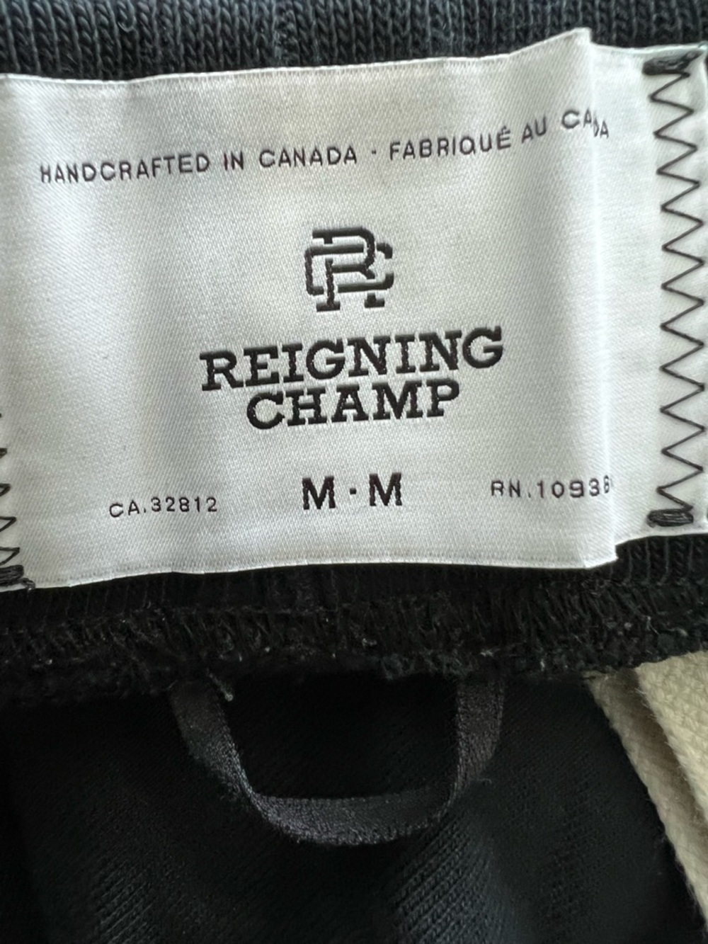 Reigning Champ Black Sweatpants with White Drawstring - Picture 4 of 6